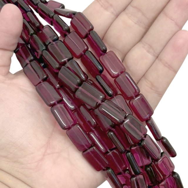 CRISTAL CHECO PURPURA ROSADO RECTANGULO 15X10MM (X TIRA)
