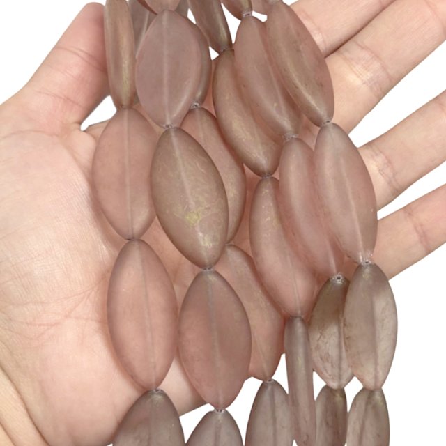 CRISTAL CHECO ROSADO OVAL 37X18MM (X TIRA)