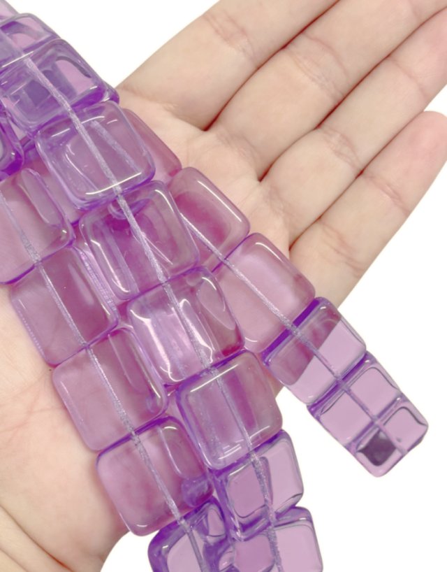CRISTAL CHECO VIOLETA CUADRADO 20MM (X TIRA)
