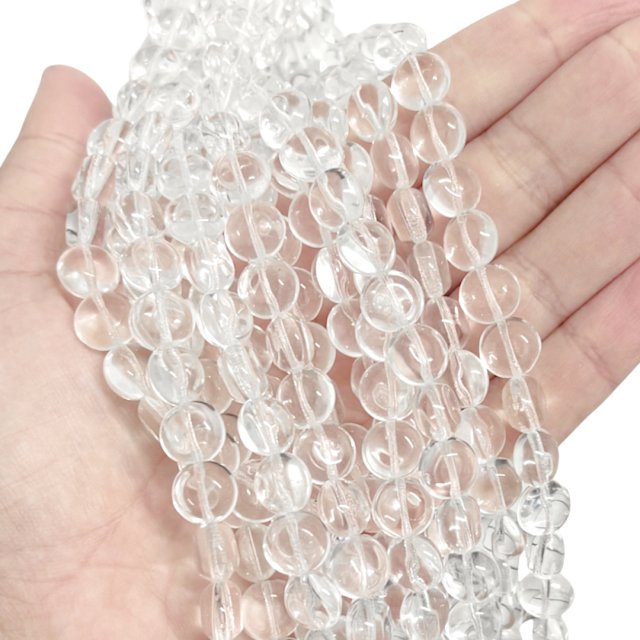 CRISTAL CHECO TRANSPARENTE CIRCULO 9X10MM (X TIRA)