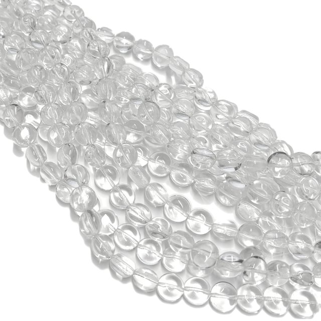 CRISTAL CHECO TRANSPARENTE CIRCULO 9X10MM (X TIRA)