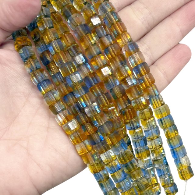 CRISTAL CHECO AMARILLO - MIX TUERCA 6X7MM (X TIRA)