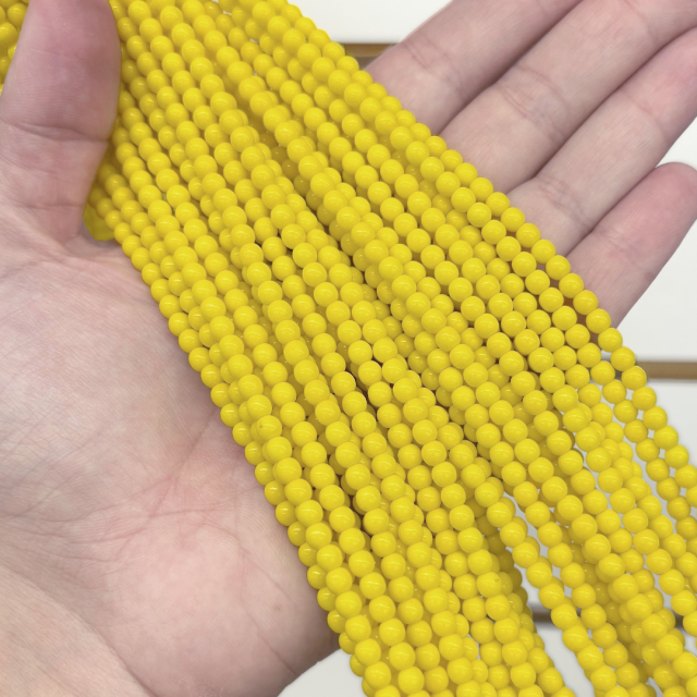 CRISTAL CHECO BOLITA 4MM AMARILLO (X TIRA)