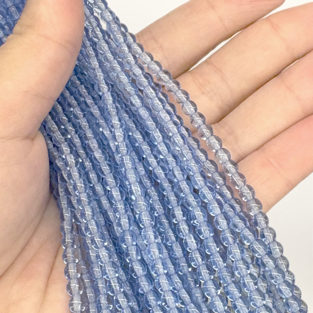 CRISTAL CHECO BOLITA 4MM LAVANDA TRANSPARENTE (X TIRA)