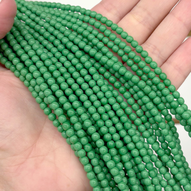 CRISTAL CHECO BOLITA 4MM VERDE (X TIRA)