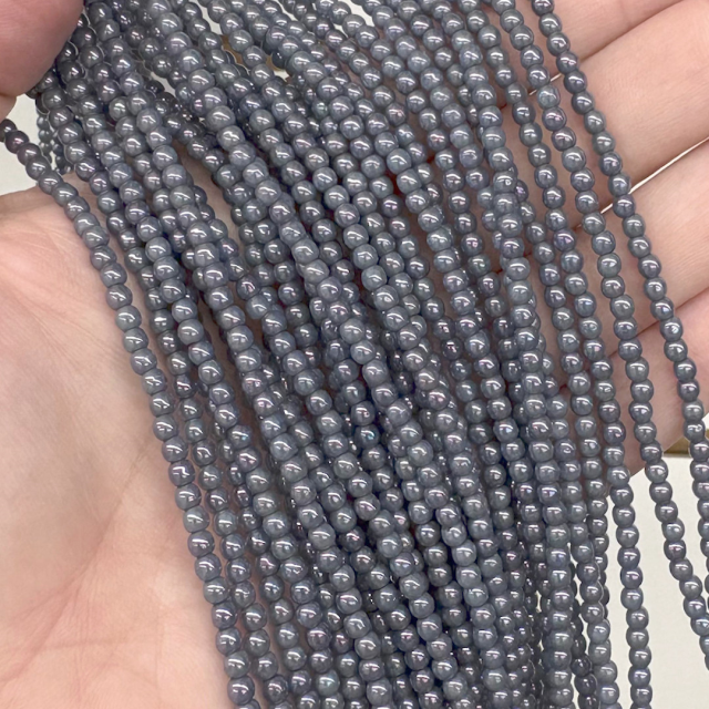 CRISTAL CHECO BOLITA 3MM VIOLETA CELESTE TORNASOL (X TIRA)