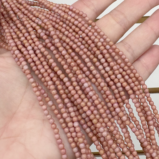 CRISTAL CHECO BOLITA 3MM ROSADO PERLADO (X TIRA)