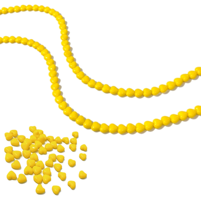 CRISTAL CHECO AMARILLO CORAZON 6MM (X TIRA)