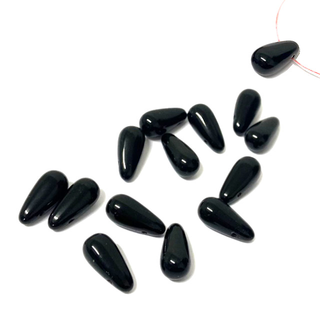 CRISTAL CHECO NEGRO LAGRIMA 13X6MM