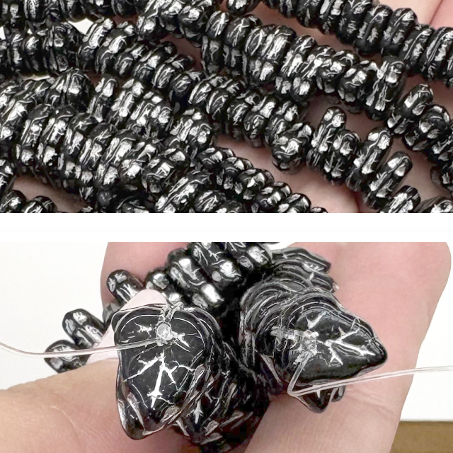 CRISTAL CHECO NEGRO HOJA 11X9MM (X TIRA)