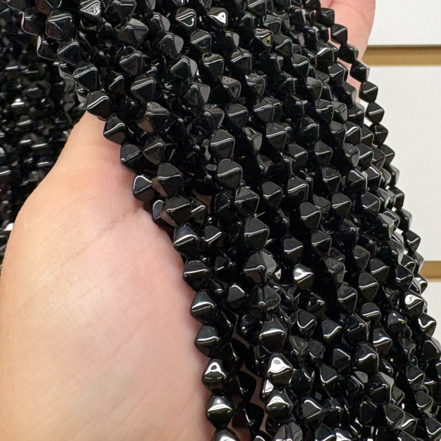 CRISTAL CHECO NEGRO ROMBO 6MM (X TIRA)