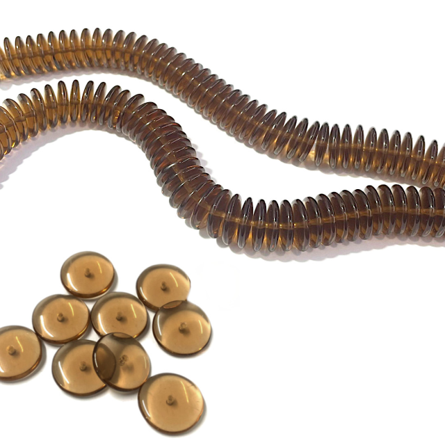 CRISTAL CHECO MARRON 15X4MM (X TIRA)