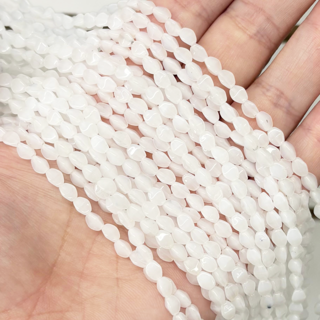 CRISTAL CHECO BLANCO ROMBO 5X4MM (X TIRA)