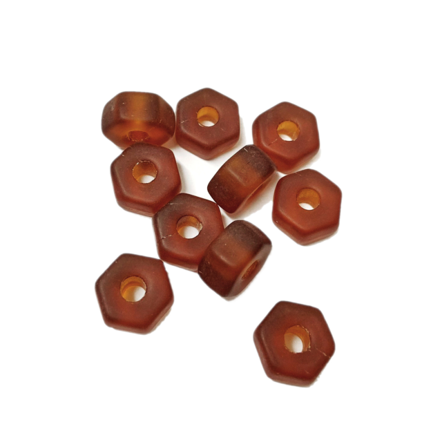 CRISTAL CHECO MARRON TUERCA 10X6X3.5MM - MATE