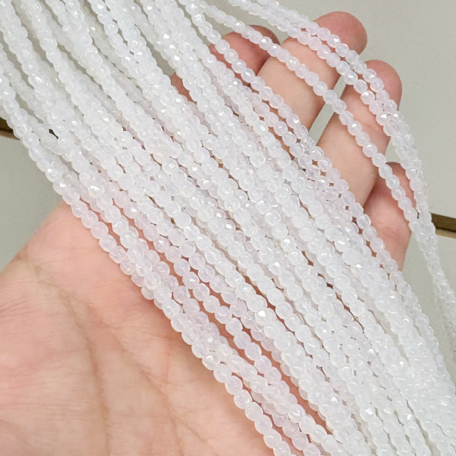 CRISTAL CHECO FACETADO 3MM BLANCO OPAL (X TIRA)