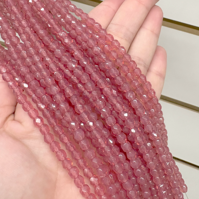 CRISTAL CHECO FACETADO 5MM ROSADO (X TIRA)