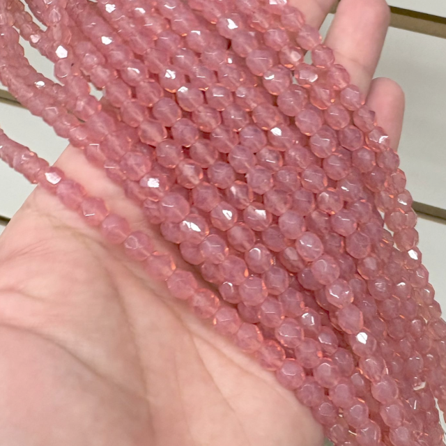 CRISTAL CHECO FACETADO 6MM ROSADO (X TIRA)