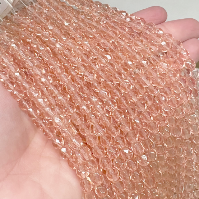 CRISTAL CHECO FACETADO 6MM TRANSPARENTE ROSADO (X TIRA)