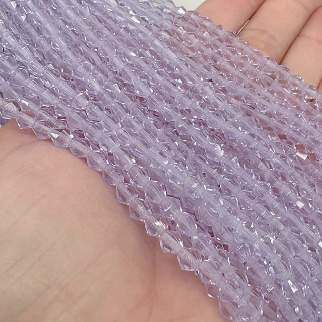 CRISTAL CHECO FACETADO ROMBO 5MM TRANSPARENTE LILA (X TIRA)
