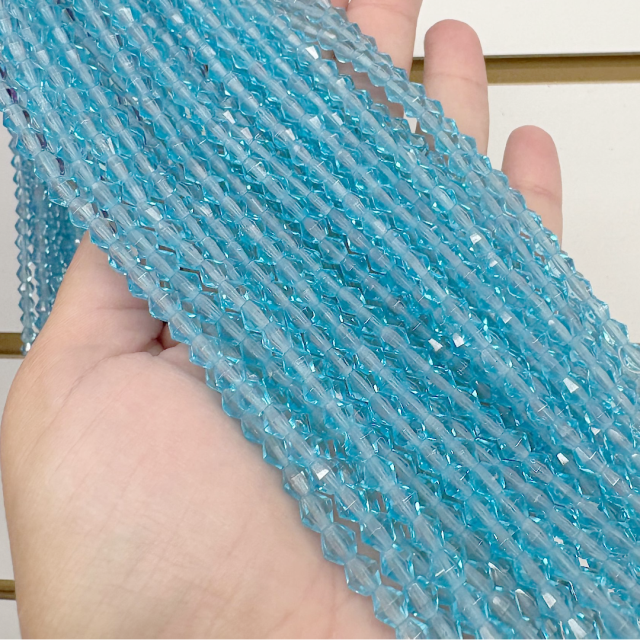 CRISTAL CHECO FACETADO ROMBO 5MM TRANSPARENTE CELESTE (X TIRA)