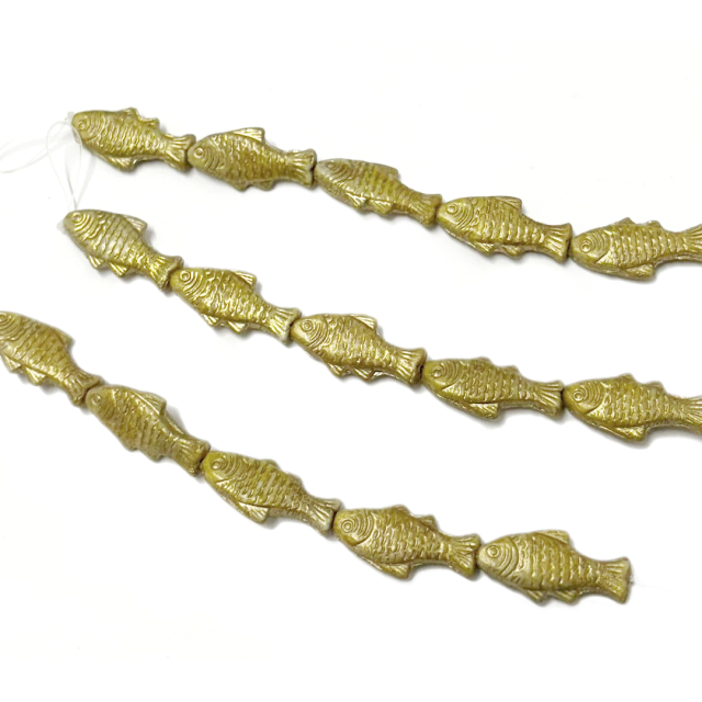 CRISTAL CHECO DORADO PEZ 24X12MM (X TIRA)