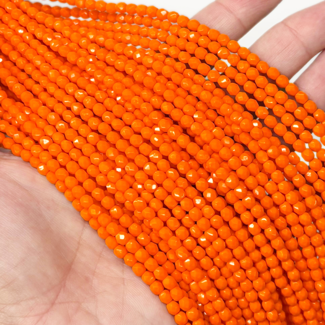 CRISTAL CHECO FACETADO 4MM NARANJA (X TIRA)