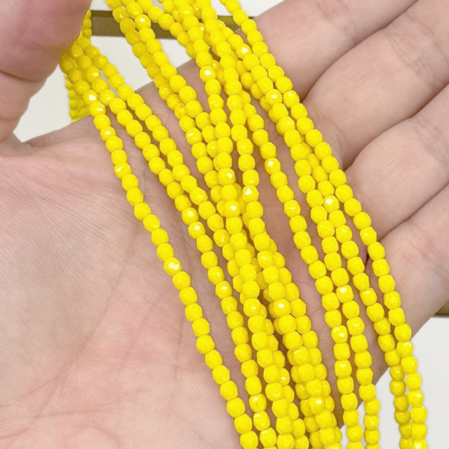 CRISTAL CHECO FACETADO 3MM AMARILLO (X TIRA)