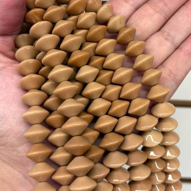 CRISTAL CHECO BEIGE NB15 13X9MM (X TIRA)