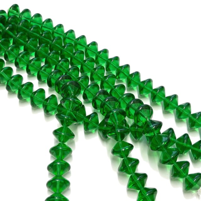 CRISTAL CHECO VERDE ROMBO V13 10X14MM (X TIRA)