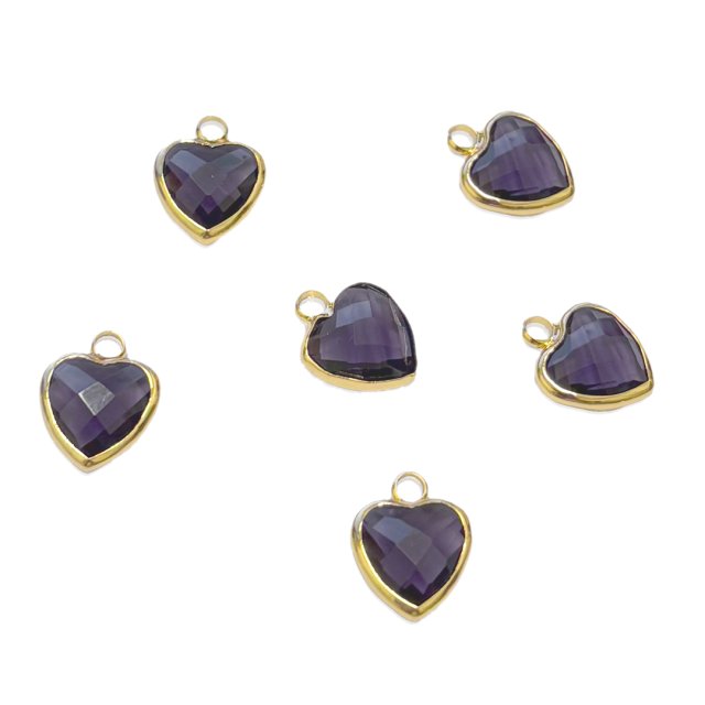 DIJE CORAZON CRISTAL 10MM - VIOLETA