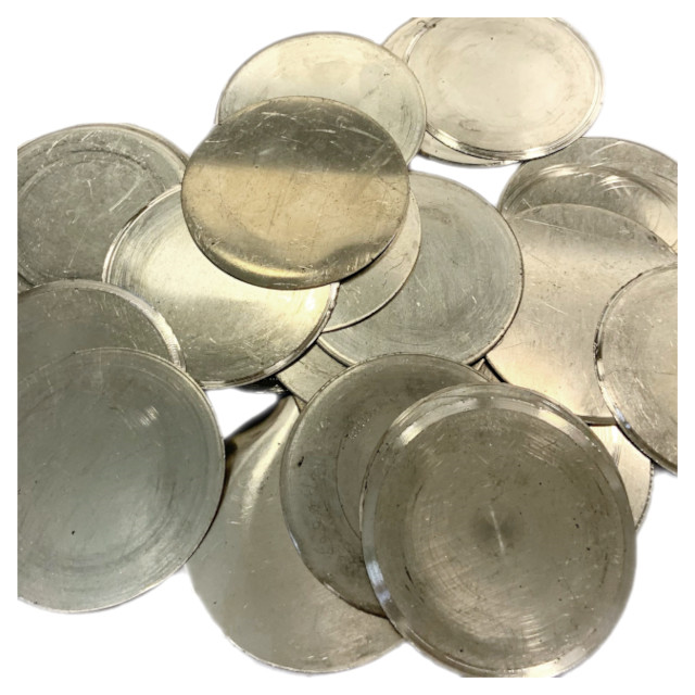 CHAPA ALPACA 0.5MM RECORTE CIRCULOS DE 5 A 6.5CM APROX