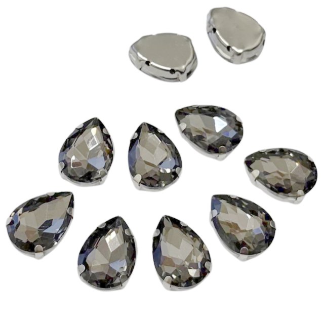 CRISTAL LAGRIMA CON CAJA 18X13MM - GRIS