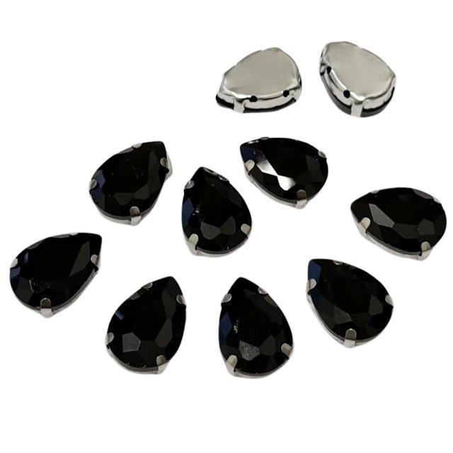 CRISTAL LAGRIMA CON CAJA 18X13MM - NEGRO