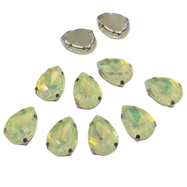 CRISTAL LAGRIMA CON CAJA 18X13MM - AMARILLO