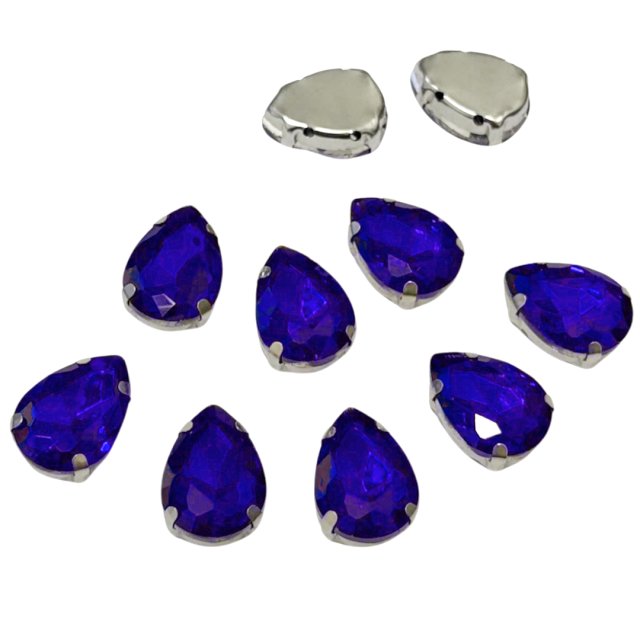 CRISTAL LAGRIMA CON CAJA 18X13MM - AZUL