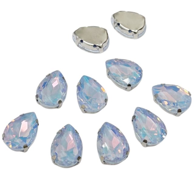 CRISTAL LAGRIMA CON CAJA 18X13MM - CELESTE