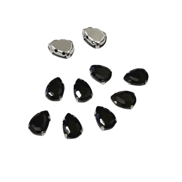 CRISTAL LAGRIMA CON CAJA 10X7MM - NEGRO