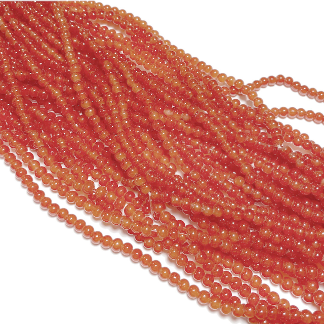 PERLAS VIDRIO TRANSPARENTE 4MM - NARANJA MARRON