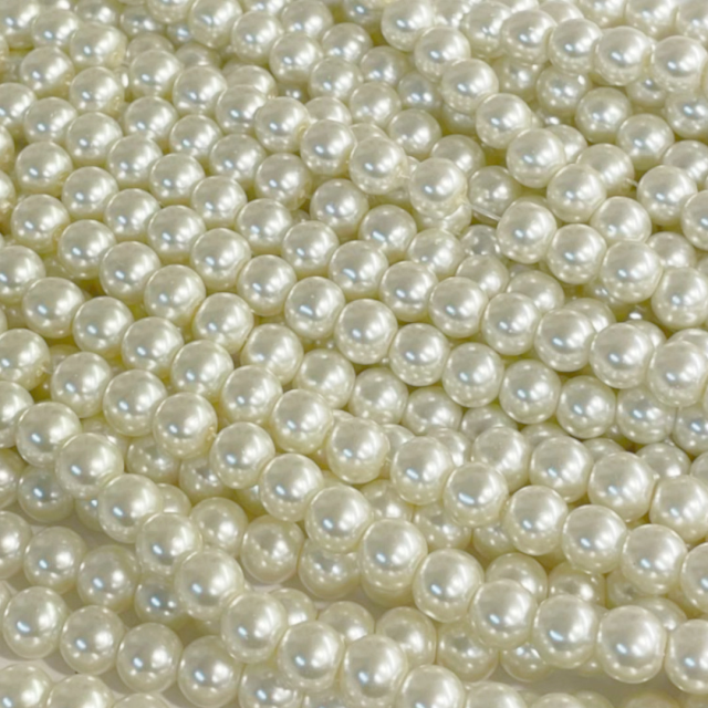 PERLAS VIDRIO 8MM - BEIGE