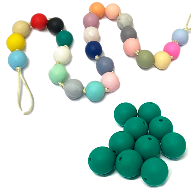 CUENTAS SILICONA 15MM - 28 (VERDE) - BPA FREE (PCH)