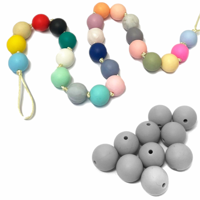 CUENTAS SILICONA 15MM - 44 (GRIS) - BPA FREE (PCH)