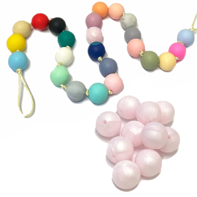 CUENTAS SILICONA 15MM - 53 (ROSADO MARMOLADO) - BPA FREE (PCH)