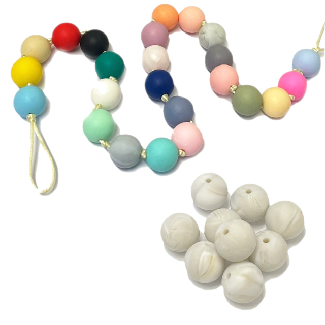 CUENTAS SILICONA 15MM - 69 (BEIGE MARMOLADO) - BPA FREE (PCH)