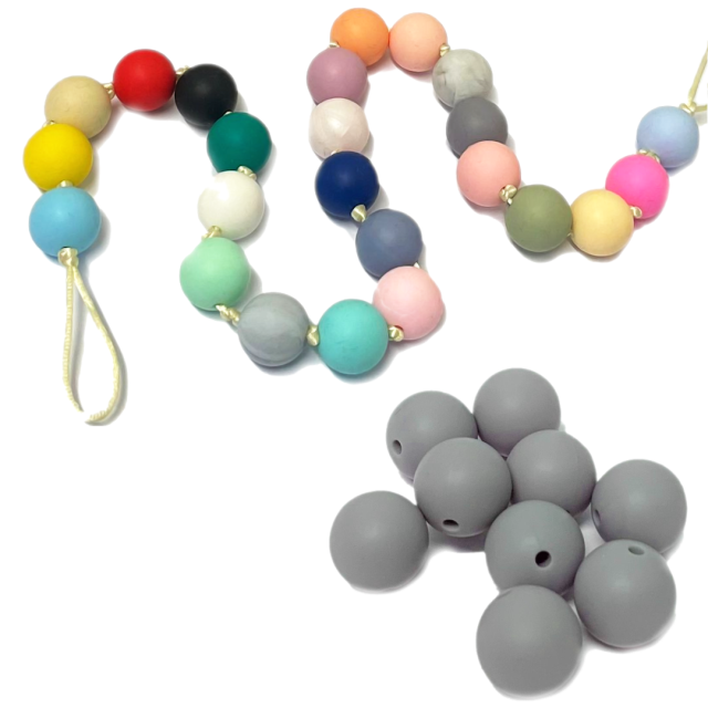 CUENTAS SILICONA 15MM - 70 (GRIS) - BPA FREE (PCH)