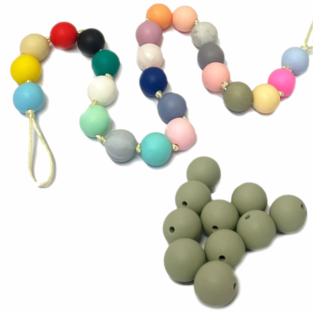 CUENTAS SILICONA 15MM - 75 (VERDE SECO) - BPA FREE (PCH)