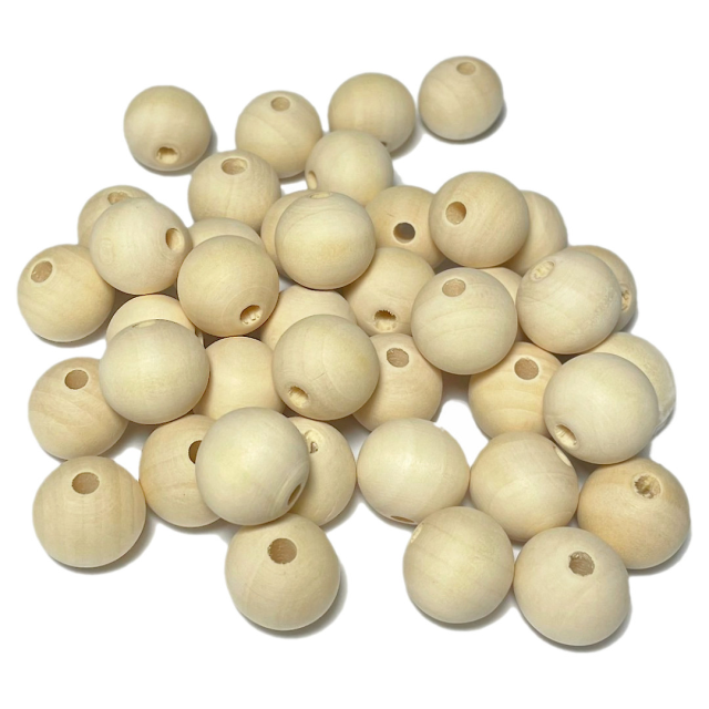 CUENTAS MADERA BOLITA 14X13MM