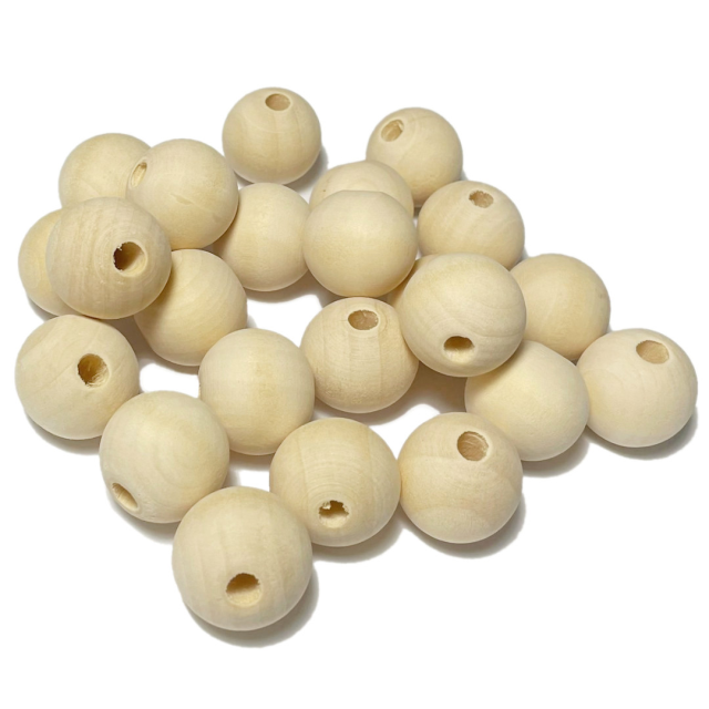 CUENTAS MADERA BOLITA 20X18MM