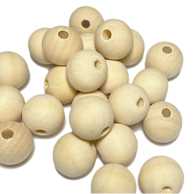 CUENTAS MADERA BOLITA 25X23MM