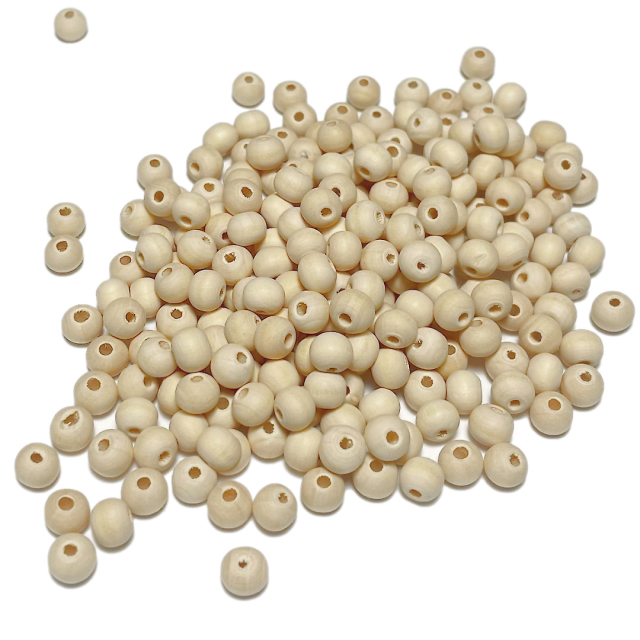 CUENTAS MADERA BOLITA 6X5MM