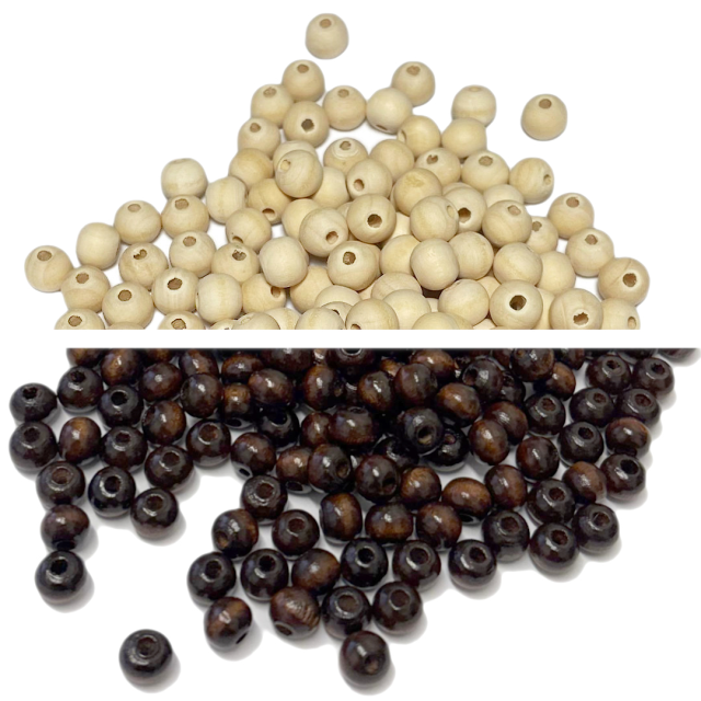 CUENTAS MADERA BOLITA 8X7MM